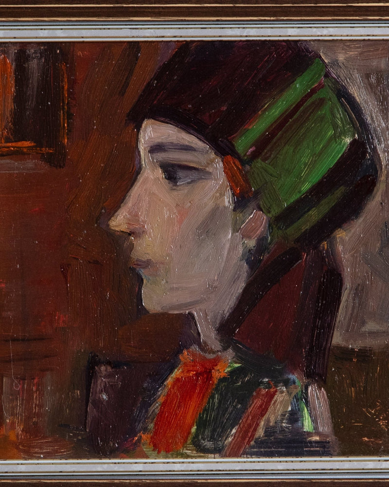 Female Portait 2 Oil Painting by Geta, Ukraine, 1980's - Lone Fox