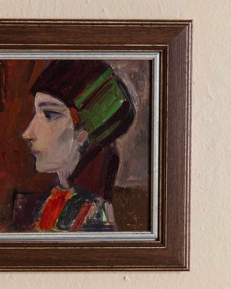 Female Portait 2 Oil Painting by Geta, Ukraine, 1980's - Lone Fox