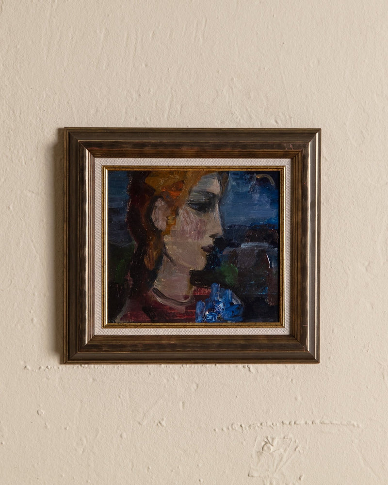 Female Portait Oil Painting by Geta, Ukraine, 1980's - Lone Fox