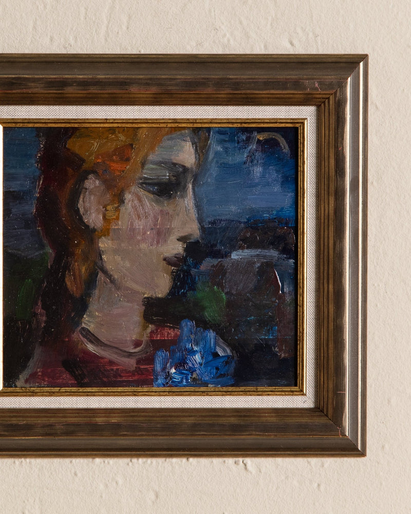 Female Portait Oil Painting by Geta, Ukraine, 1980's - Lone Fox