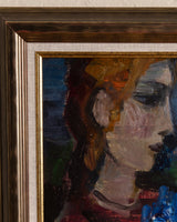 Female Portait Oil Painting by Geta, Ukraine, 1980's - Lone Fox