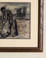 Field Worker in Charcoal, 1940's - Lone Fox