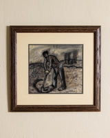 Field Worker in Charcoal, 1940's - Lone Fox