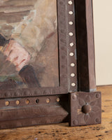 Figural Hand Painting in Unique Copper Frame - Lone Fox