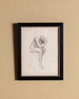 Figurative Seated Woman Pencil Sketch, France, 1930s - Lone Fox