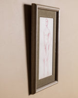 Figurative Standing Male Nude Red Pencil Sketch, 1920's - Lone Fox