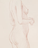 Figurative Woman in Profile Pencil Sketch, France, 1930s - Lone Fox