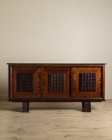 Figured Oak Lacquered Sideboard Manner of Charles Dudouyt, France, 1940's - Lone Fox
