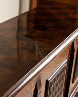 Figured Oak Lacquered Sideboard Manner of Charles Dudouyt, France, 1940's - Lone Fox