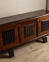 Figured Oak Lacquered Sideboard Manner of Charles Dudouyt, France, 1940's - Lone Fox