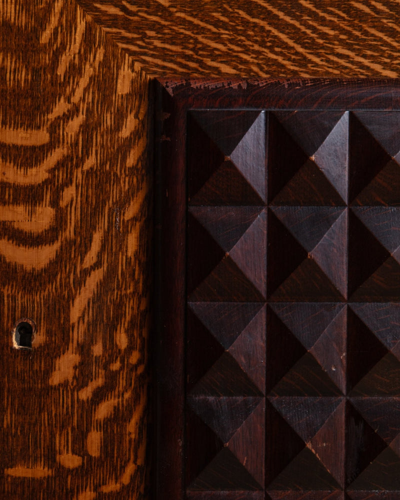Figured Oak Lacquered Sideboard Manner of Charles Dudouyt, France, 1940's - Lone Fox
