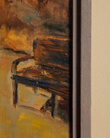 Figures in Amber Light Oil Painting, 1960's - Lone Fox