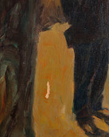 Figures in Amber Light Oil Painting, 1960's - Lone Fox