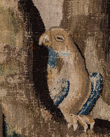 Flemish Bird Tapestry Fragment in Carved Oak Bamboo Frame, Flemish, 18th Century - Lone Fox