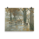 "Flock of Sheep on a Rainy Day" Art Print - Lone Fox