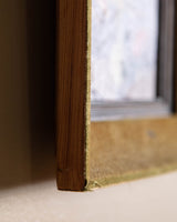 Floral Still Life in Mustard Velvet Frame, 1950's, Signed - Lone Fox