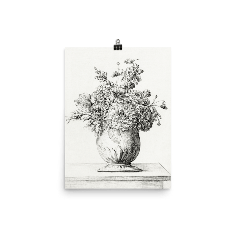 "Flowers in a Vase by Pencil" Art Print - Lone Fox