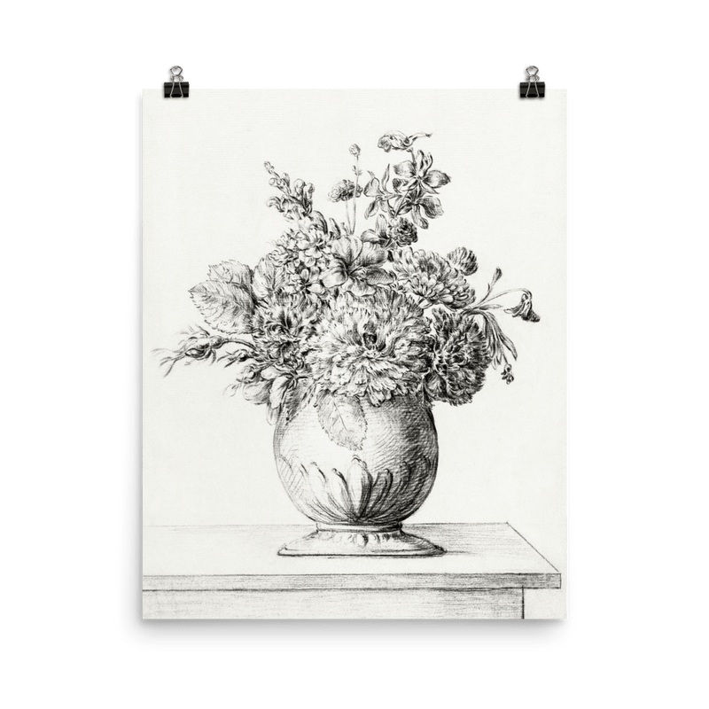 "Flowers in a Vase by Pencil" Art Print - Lone Fox