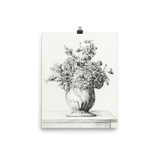 "Flowers in a Vase by Pencil" Art Print - Lone Fox