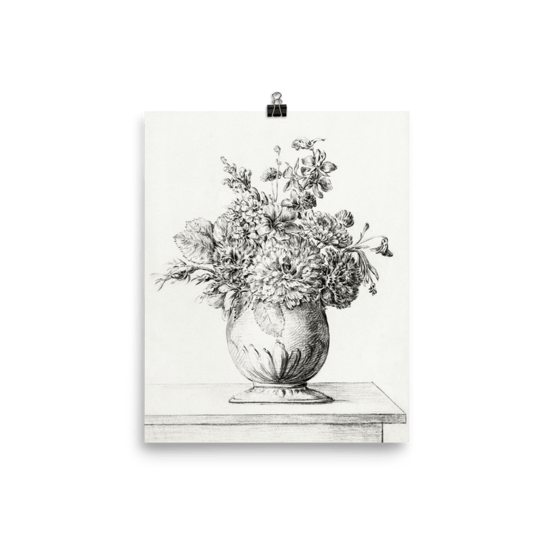 "Flowers in a Vase by Pencil" Art Print - Lone Fox