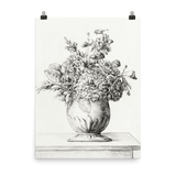 "Flowers in a Vase by Pencil" Art Print - Lone Fox