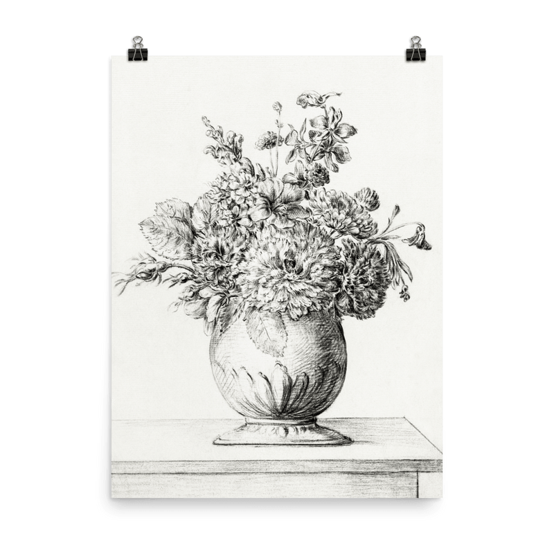 "Flowers in a Vase by Pencil" Art Print - Lone Fox