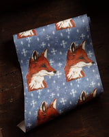 Folk Art Animal Holiday Gift Wrap - Lone Fox