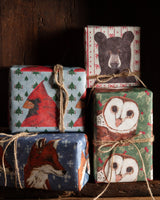 Folk Art Animal Holiday Gift Wrap - Lone Fox