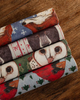 Folk Art Animal Holiday Gift Wrap - Lone Fox