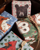 Folk Art Animal Holiday Gift Wrap - Lone Fox