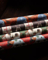 Folk Art Animal Holiday Gift Wrap - Lone Fox