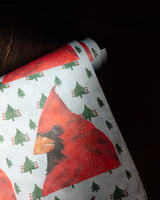 Folk Art Animal Holiday Gift Wrap - Lone Fox