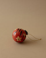Folk Art Floral Hand - Painted Glass Ornament - Lone Fox