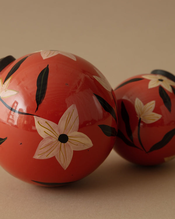 Folk Art Floral Hand - Painted Glass Ornament - Lone Fox