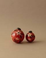 Folk Art Floral Hand - Painted Glass Ornament - Lone Fox