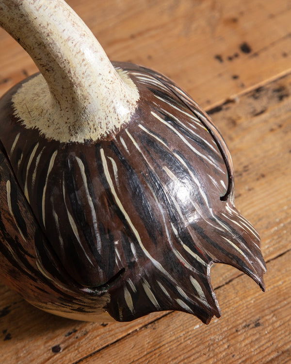 Folk Art Gourd Painted Duck, 1970's - Lone Fox