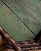 Folk Art Painted Twig Basket w/ Handle - Lone Fox