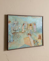 Folk Art Studio Class Oil Painting, Signed, 1970's - Lone Fox