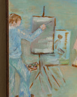 Folk Art Studio Class Oil Painting, Signed, 1970's - Lone Fox