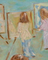 Folk Art Studio Class Oil Painting, Signed, 1970's - Lone Fox