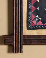 Folk Embroidered Textile in Carved Frame, American, Mid 20th Century - Lone Fox