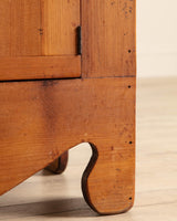 Folk Pine Stepback Hutch with Paneled Back, 1940's - Lone Fox
