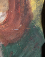 Folk-Style Red-Haired Girl Oil Portrait in Cross-Corner Frame - Lone Fox
