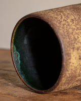 Footed Brown Speckled Studio Vase - Lone Fox