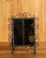 Footed Iron Swirled Vanity Mirror, 1960's - Lone Fox