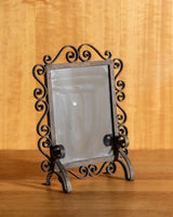 Footed Iron Swirled Vanity Mirror, 1960's - Lone Fox