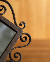 Footed Iron Swirled Vanity Mirror, 1960's - Lone Fox