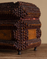 Footed Tramp Art Box w/ Gold Paint, United States, 19th Century - Lone Fox