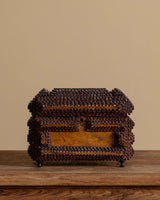 Footed Tramp Art Box w/ Gold Paint, United States, 19th Century - Lone Fox