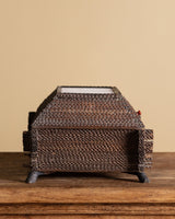 Footed Tramp Art Box with Playing Card Marquetry Inlay, American, 1890's - Lone Fox